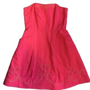 Lilly Pulitzer Pink Strapless Dress Size 8